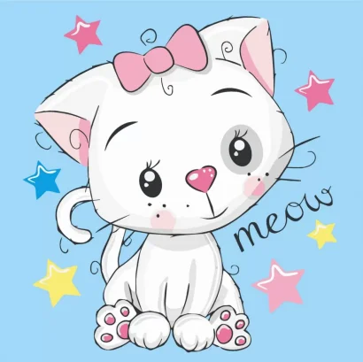 Картина за номерами. Art Craft &quot;Біла кішка&quot; 30 * 30 см 15502-AC