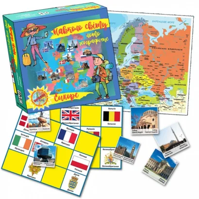 Настільна гра &quot;Навколо світу. Лото географічне. ЄВРОПА&quot; MKB0144 укр. мовою