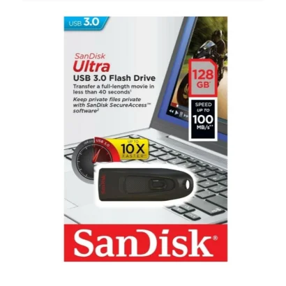 Флеш-накопичувач SanDisk USB 3.0 Ultra 128Gb (130Mb/s) Black