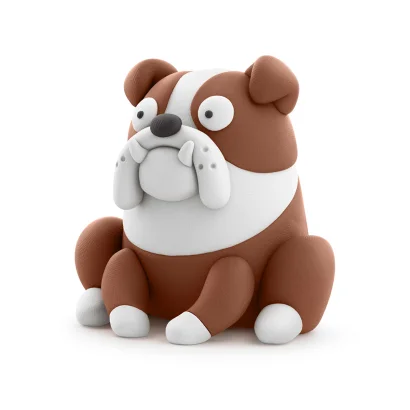 Набір пластиліну, що самостійно твердіє, ЛІПАКА &ndash; СОБАКИ-ДРУЗЯКИ: БУЛЬДОГ ГІПНО