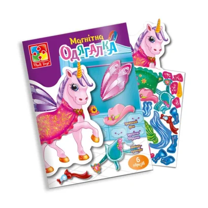 Гра магнітна одягалка &laquo;Єдиноріг&raquo; VT3204-27, 1 фігурка єдинорога, 18 магнітів