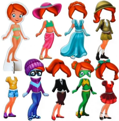 Набір магнітів Magdum "Лялька з одягом New look" ML4031-14 EN