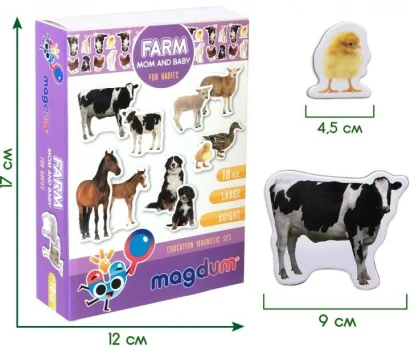 Набір магнітів Magdum "Ферма Мами і малюки" ML4031-08 EN