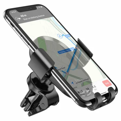 Автотримач для телефона з БЗП HOCO CA105 Guide three-axis linkage wireless charging car holder Black
