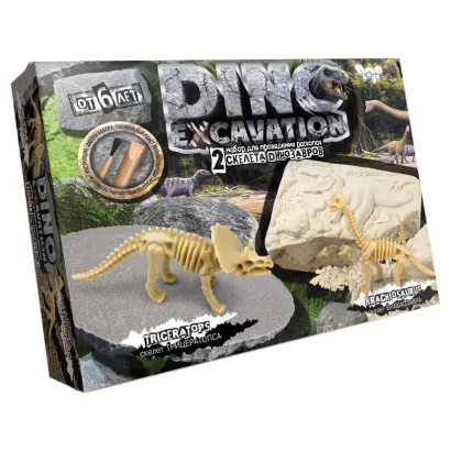 Дитячий набір для проведення розкопок динозаврів DINO EXCAVATION DEX-01  Трицератопс