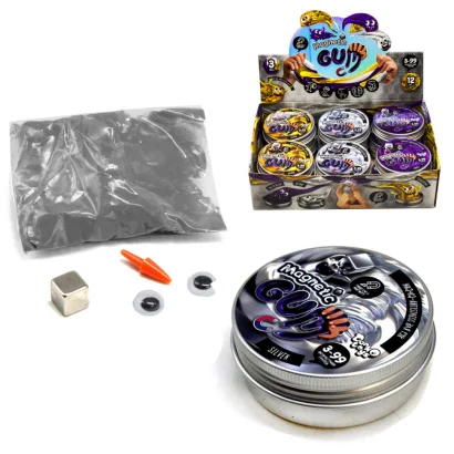 Жуйка для рук &quot;Magnetic Gum&quot; MgGUM-01 в металевій коробочці  Сріблястий