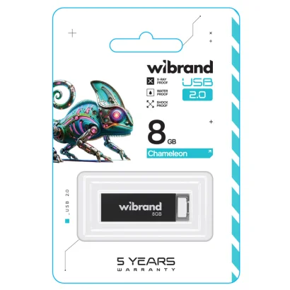 Флеш-накопичувач Wibrand USB 2.0 Chameleon 8Gb Black