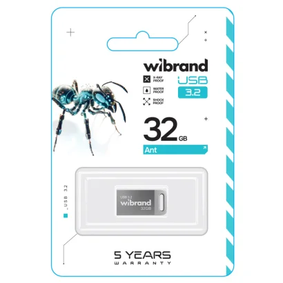 Флеш-накопичувач Wibrand USB 3.2 Gen1 Ant 32GB Silver