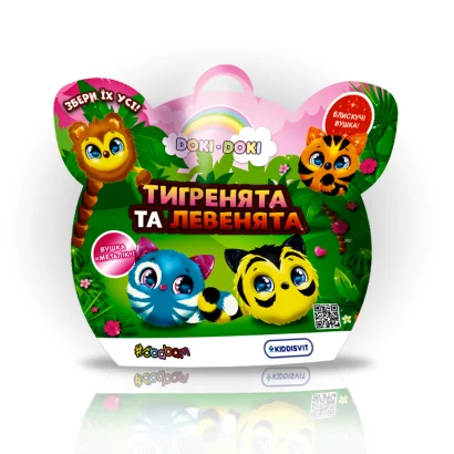 М'яка колекційна іграшка-сюрприз &quot;Doki Doki&quot; – ТИГРЕНЯТА ТА ЛЕВЕНЯТА (в диспл.)