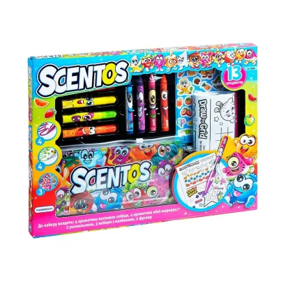 Ароматний набір для творчості - КУМЕДНА КОМПАНІЯ (маркери, воск.олівці, наліпки, розфарбовка)