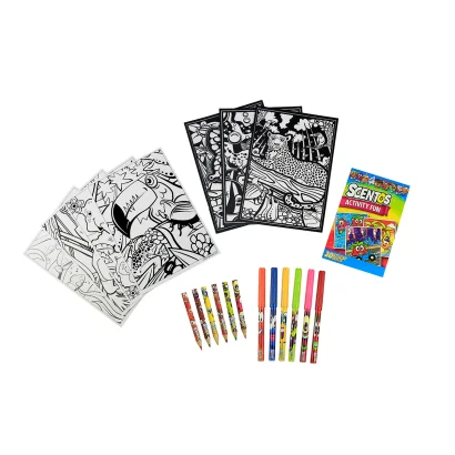 Ароматний набір для творчості – КУМЕДНІ РОЗМАЛЬОВКИ (маркери, олівці, розмальовки)