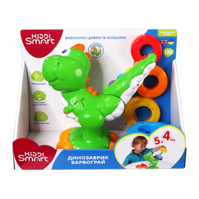 Двомовна іграшка, що розвиває KIDDI SMART &ndash; ДИНОЗАВРИК БАРВОГРАЙ (українська та англійська)