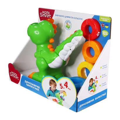 Двомовна іграшка, що розвиває KIDDI SMART &ndash; ДИНОЗАВРИК БАРВОГРАЙ (українська та англійська)
