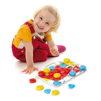 Набір - ДЛЯ ЗАНЯТЬ МОЗАЇКОЮ (великі фішки (46 мм, 30 шт.) + дошка-кейс)