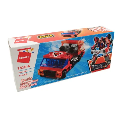 Дитячий Конструктор Qman 1416-1-6 транспорт, 88 дет  Smoke Evacuation Truck