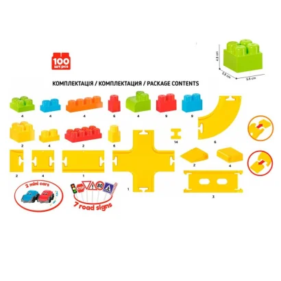 Іграшка &quot;Конструктор Автотрек ТехноК&quot;, арт.8324 100 дет.