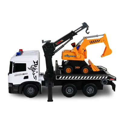Ігровий набір серії "Super Big Truck" &ndash; АВТОКРАН SCANIA З ЕКСКАВАТОРОМ (світло, звук)