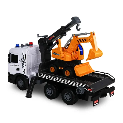 Ігровий набір серії "Super Big Truck" &ndash; АВТОКРАН SCANIA З ЕКСКАВАТОРОМ (світло, звук)