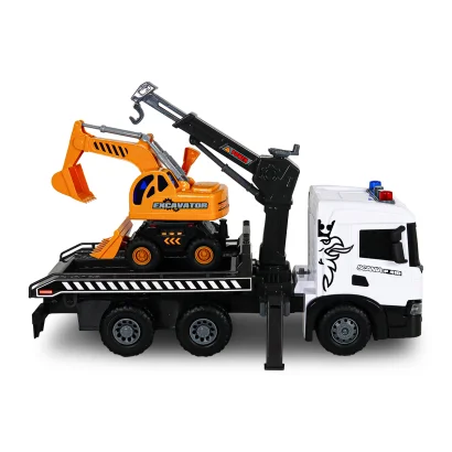 Ігровий набір серії "Super Big Truck" &ndash; АВТОКРАН SCANIA З ЕКСКАВАТОРОМ (світло, звук)