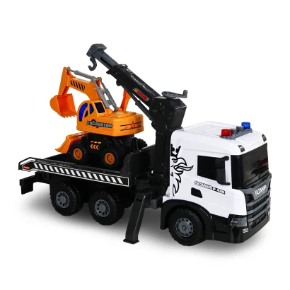 Ігровий набір серії "Super Big Truck" &ndash; АВТОКРАН SCANIA З ЕКСКАВАТОРОМ (світло, звук)