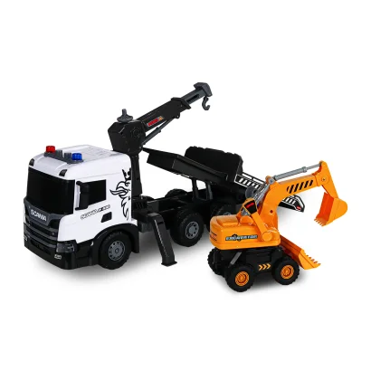 Ігровий набір серії "Super Big Truck" &ndash; АВТОКРАН SCANIA З ЕКСКАВАТОРОМ (світло, звук)