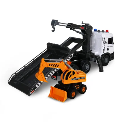 Ігровий набір серії "Super Big Truck" &ndash; АВТОКРАН SCANIA З ЕКСКАВАТОРОМ (світло, звук)
