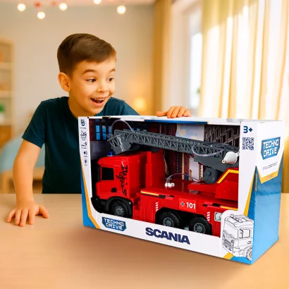 Автомодель серії "Super Big Truck" &ndash; ПОЖЕЖНА МАШИНА SCANIA (світло, звук, функ. води)