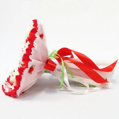 Букет з м'яких іграшок 5 ведмедиків 5289IT червоний