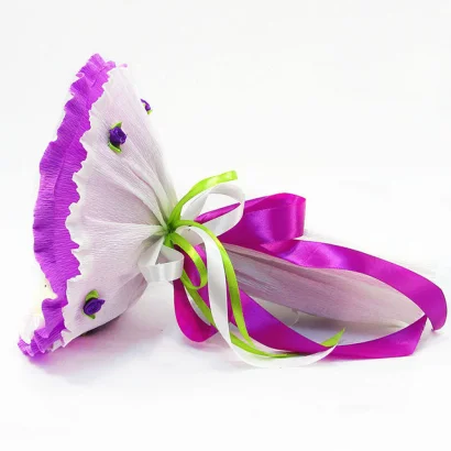 Букет з м'яких іграшок 5 ведмедиків 5291IT бузковий