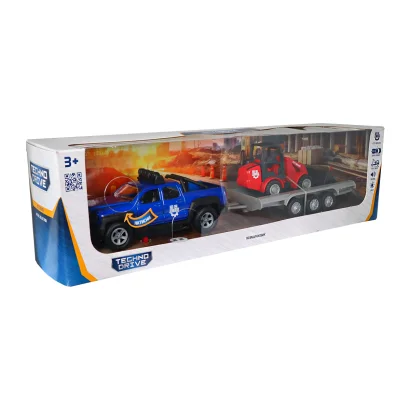 Ігровий набір - ПОЗАШЛЯХОВИК З ПРИЧІПОМ І НАВАНТАЖУВАЧЕМ (світло, звук)