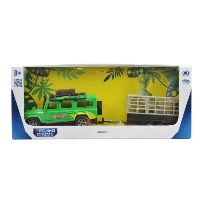 Ігровий набір – LAND ROVER (з причепом і динозавром)