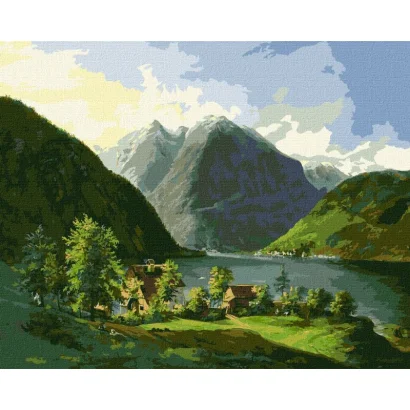 Картина за номерами "Озерний&nbsp;пейзаж" &copy;Carl Franz Gruber Ідейка KHO2884 40х50 см