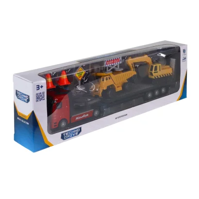 Ігровий набір - АВТОПЕРЕВІЗНИК (автоперевізник, самоскид, екскаватор, акс.)