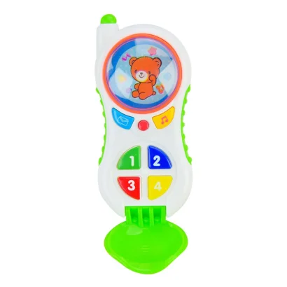 Музичний телефончик, що розвиває PL-721-46, батарейки, озвучений Укр. мовою, веселі фрази (Зелений)