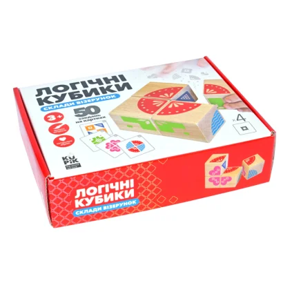 Навчальні логічні кубики "Склади візерунок" Igroteco 900477, 50 завдань на картках