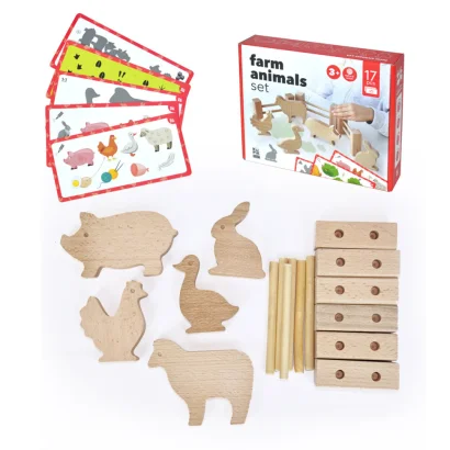 Дерев'яний ігровий набір "Фігурки тварин" Igroteco 900521, 17 деталей