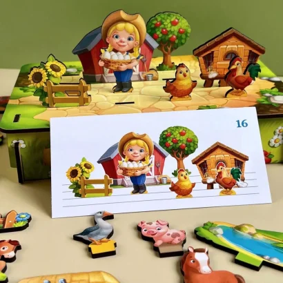 Настільна розвиваюча гра &quot;Панорама: ферма&quot; Ubumblebees (ПСФ130) PSF130 з картками