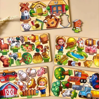 Настільна розвиваюча гра &quot;Панорама: ферма&quot; Ubumblebees (ПСФ130) PSF130 з картками