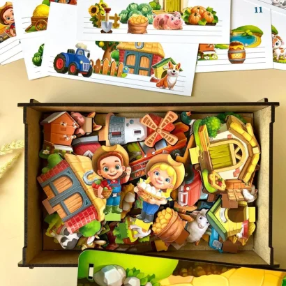 Настільна розвиваюча гра &quot;Панорама: ферма&quot; Ubumblebees (ПСФ130) PSF130 з картками