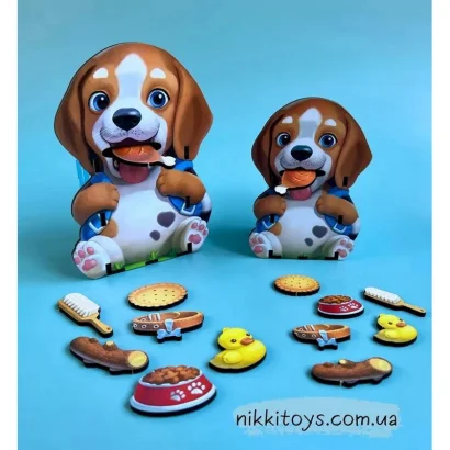 Настільна розвиваюча гра "Нагодуй песиків" Ubumblebees (ПСФ113) PSF113 пазл-сортер