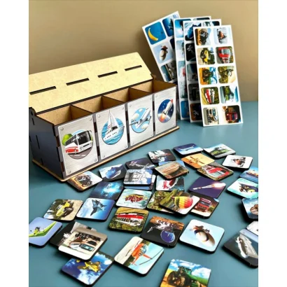 Настільна розвиваюча гра "Види транспорту" Ubumblebees (ПСФ109) PSF109 комодик-сортер