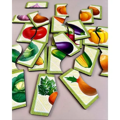 Настільна розвиваюча гра-пазл &quot;Овочі&quot; Ubumblebees (ПСФ074) PSF074, 12 картинок-половинок