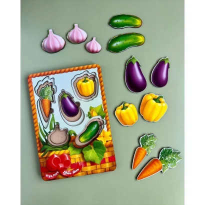 Настільна розвиваюча гра &quot;Кошик з овочами-2&quot; Ubumblebees (ПСФ043) PSF043 сортер-вкладиш