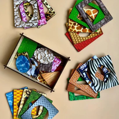 Дерев'яні Дощечки Сегена "Пер'я" Ubumblebees (ПСД086) PSD086 з візерунками