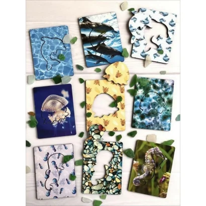 Дерев'яні Дощечки Сегена &quot;Морські жителі&quot; Ubumblebees (ПСФ083) PSF083 з візерунками