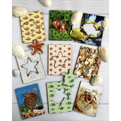 Дерев'яні Дощечки Сегена &quot;Морські жителі&quot; Ubumblebees (ПСФ083) PSF083 з візерунками