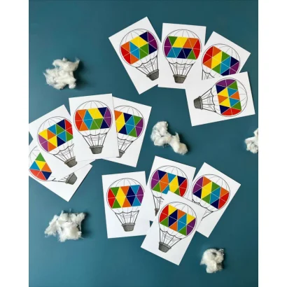Дерев'яна мозаїка "Слоненя на повітряній кулі" Ubumblebees (ПСД197) PSD197 трикутники