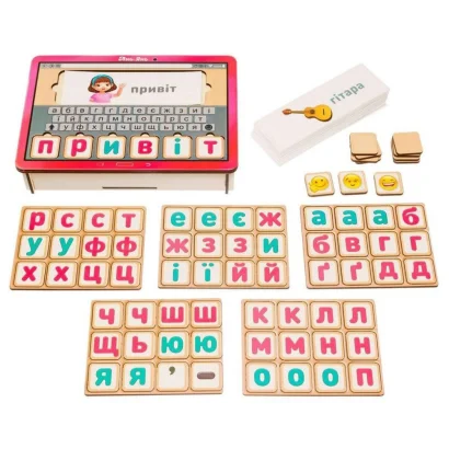 Планшет для дівчаток &quot;Збери слово за картинкою&quot; Ubumblebees (ПСД199-УКР) PSD199-UKR українською мовою