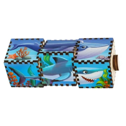 Дерев'яні кубики &quot;Водний світ&quot; Ubumblebees (ПСД179) PSD179 обертаються