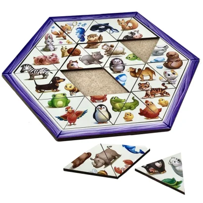 Дерев'яний пазл-головоломка "Тварини" Ubumblebees (ПСД169) PSD169 шестикутник